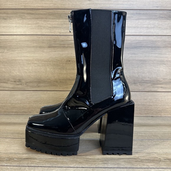 POSTER GIRL Toxic Behavior Platform Chelsea Boots Size 9 Chunky Black Dolls Kill - Picture 6 of 16